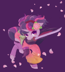 1617055__safe_twilight+sparkle_solo_pony_clothes_unicorn_weapon_alternate+hairstyle_mouth+hold_sword_kimono+(clothing)_katana_samurai_artist-colo.png