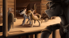 2298180__safe_artist-colon-klarapl_derpibooru+import_oc_unofficial+characters+only_bat+pony_pony_bat+pony+oc_bat+wings_commission_cowboy+hat_hat_haysti.png