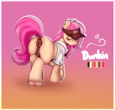 1651030__explicit_artist-colon-amazin-dash-a_anus_blank flank_clothes_dunkin donuts_earth pony_female_hat_looking back_mare_nudity_ponut_pony_raised ta.png