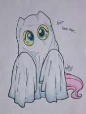1553738__safe_artist-colon-kalyandra_fluttershy_boo_clothes_costume_cute_disguise_ghost_ghost costume_giggling_looking at you_scary_shyabetes_solo_spoo.jpeg