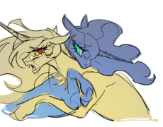 7511708__safe_artist-colon-jugenxiannu196_imported+from+derpibooru_daybreaker_princess+luna_alicorn_pony_blushing_comforting_crying_cuddling_duo_duo+female_fang.png
