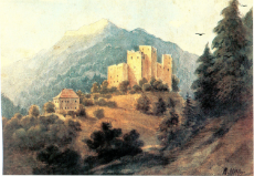 adolf hitler's artwork - hohe burg - (the castle hohe burg) (1909).jpg