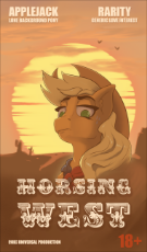 2415299__safe_artist-colon-cocaine_derpibooru+import_applejack_earth+pony_applejack+superstar_hat_image_looking+at+you_movie+poster_png_poster_text_wes.png