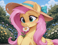 3635631__safe_ai+generated_prompter-colon-ramprover_fluttershy_pegasus_pony_g4_chest+fluff_cloud_colored+eyebrows_cute_ear+fluff_eating_female_flower_h.jpeg