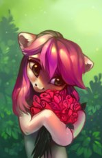 1167914__safe_artist-colon-share+dast_roseluck_earth+pony_pony_bipedal_bouquet_bust_cute_ear+fluff_featured+image_female_floppy+ears_flower_hoof+hold_hug_mare_p.png