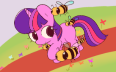 7155710__safe_artist-colon-violavaquita_twilight+sparkle_bee_insect_pony_unicorn_featured+image_female_field_filly_flower_walking.png