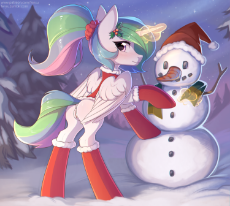 1717085__explicit_artist-colon-fensu-dash-san_princess celestia_alicorn_anus_blushing_christmas_clothes_dock_female_glowing horn_holiday_holly_looking .png