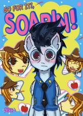 3651827__safe_artist-colon-soarintude_braeburn_soarin27_earth+pony_pegasus_tamers12345_g4_go+for+it+redraw+meme_apple_bags+under+eyes_blushing_cowboy+hat_duo_du.jpg