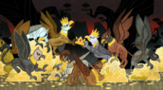 902714__safe_screencap_the lost treasure of griffonstone_coin_crown_fight_gold_greed_greedy_griffon_history of griffonstone.png