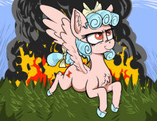 2306621__safe_cozy+glow_solo_female_pegasus_filly_chest+fluff_derpibooru+exclusive_ear+fluff_unshorn+fetlocks_high+res_fire_forest_colored+.png