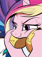 1068557__safe_artist-colon-andypriceart_princess cadance_bedroom eyes_cheeks_clothes_comic_flirting_hooves_hooves on face_hooves up_idw_like what you s.png