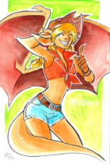 1210868__safe_applejack_solo_clothes_anthro_smiling_traditional+art_belly+button_crossover_armpits_grin_one+eye+closed_artist+needed_wink_species+swa.jpeg