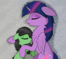 [Anonfilly] [Twilight] Snuggling with mommy (Light Version).png