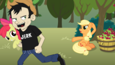 6741119__safe_artist-colon-aidanproject_imported+from+derpibooru_apple+bloom_applejack_earth+pony_human_pony_angry_applejack27s+hat_cowboy+hat_dan_dan+vs_female.png