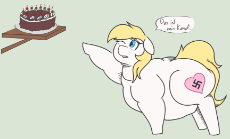 3590984__safe_artist-colon-undertheneighdar_oc_oc+only_oc-colon-aryanne_earth+pony_pony_black+forest+cake_cake_fat_food_german_nazi_obese_reaching_solo_struggli.png