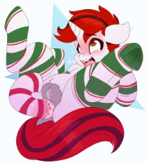 1737987__explicit_artist-colon-locosaltinc_oc_anal insertion_candy_candy cane_clothes_dock_female_food_insertion_mare_nudity_on back_socks_solo_solo fe.png
