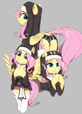 2869350__explicit_fluttershy_female_pony_solo_mare_clothes_simple+background_nudity_pegasus_smiling_solo+female_wings_butt_vulva_plot_cum_socks_sprea.png