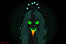 2966169__semi-dash-grimdark_queen+chrysalis_female_solo_tongue+out_bust_changeling_fangs_changeling+queen_teeth_glowing+eyes_glowing_green+eyes_night.jpg