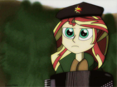 1234000__safe_solo_equestria+girls_sunset+shimmer_beret_get_accordion_remove+kebab_dat+face+soldier_artist-colon-sunnyblam.jpeg