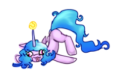 7356316__safe_artist-colon-blackdevilsyrexrene_imported+from+derpibooru_izzy+moonbow_pony_unicorn_-colon-p_ass+up_ball_derp_face+down+.png