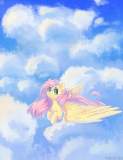 1877266__safe_artist-colon-melloncollie-dash-chan_fluttershy_cloud_female_flying_looking at you_looking sideways_mare_pegasus_pony_sky_smiling_solo_spr.png