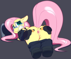 1741920__explicit_artist-colon-0r0ch1_fluttershy_anus_blushing_butt grab_clothes_disembodied hand_dock_gritted teeth_grope_hand_human vagina on pony_nu.png