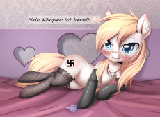 970652__solo_oc_clothes_solo female_blushing_suggestive_smiling_looking at you_bedroom eyes_socks.jpg