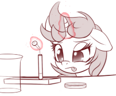 1549147__safe_female_pony_oc_mare_oc+only_simple+background_unicorn_monochrome_tongue+out_white+background_magic_telekinesis_levitation_blonde_scienc.jpeg