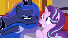 1459148__safe_princess+luna_starlight+glimmer_pony_screencap_animated_gif_lidded+eyes_angry_lip+bite_a+royal+problem_bags+under+eyes_fear_poking_loop.gif