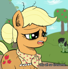 2564863__safe_artist-colon-ponerino_applejack_oc_oc-colon-filly+anon_earth+pony_pony_g4_apple_apple+tree_boop_colored_dialogue_digital+art_female_filly_frown_ha.png