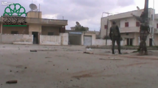 Rebel Fighters try to destroy SAA tank, then drop weapons and flee.webm