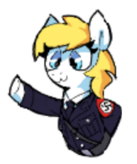 0102_OAT_Flockmod_Aryanne_Hoofler_Anonymous_Earth_Pony_female_uniform_heil_swastika_cute_bipdeal_clothes_cat_mouth.png