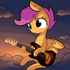 1504380__safe_artist-colon-tjpones_scootaloo_animated_bass guitar_chest fluff_cloud_female_filly_frown_gif_guitar_pegasus_pony_sad_scootabass_sitting_s.gif