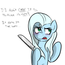 1211377__safe_artist-colon-wuzzlefluff_oc_oc only_oc-colon-tracy cage_blushing_dialogue_knife_messy mane_simple background_solo_tsundere_white backgrou.png