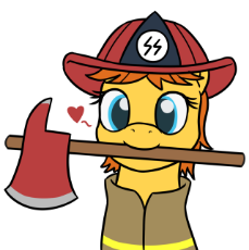 1488358__safe_anonymous artist_oc_oc-colon-fireaxe_oc only_adorable face_axe_bust_clothes_coat_cute_earth pony_emoji_face_fire department_firefighter_f.png