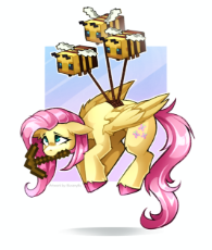 3609763__safe_artist-colon-buvanybu_fluttershy_bee_pegasus_pony_g4_colored+hooves_female_hooves_mare_minecraft_minecraft+bee_mouth+hold_passepartout_pickaxe_sol.png