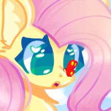7529768__safe_artist-colon-miaaqua_imported+from+derpibooru_fluttershy_butterfly_pegasus_pony_-colon-o_big+eyes_butterfly+on+nose_chest+fluff_colored+pupils_cut.jpg