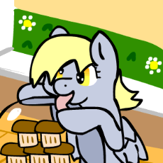 335775__safe_solo_animated_derpy+hooves_tongue_muffin_licking_glass_artist-colon-caitsith511.gif