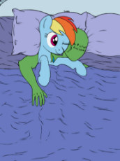 1341372__safe_artist-colon-tremble_edit_rainbow dash_oc_oc-colon-anon_bed_colored_color edit_cuddling_cute_human_human on pony snuggling_smiling_snuggl.png