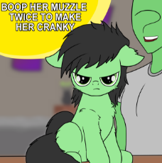 1987791__safe_artist-colon-undisputed_oc_oc-colon-anon_oc-colon-filly+anon_pony_4chan_angry_annoyed_boop_cheek+fluff_chest+fluff_cute_dialogue_ear+fluff_female_.png