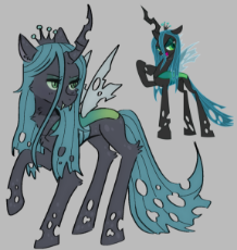 6777841__safe_artist-colon-paamyu_imported+from+derpibooru_queen+chrysalis_changeling_changeling+queen_pony_cute_female_feral_solo.png