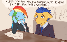 1533848__safe_artist-colon-alasou_flash sentry_rainbow dash_anthro_courtroom_dialogue_female_floppy ears_lawyer_male_mare_meme_offscreen character_sad_.png