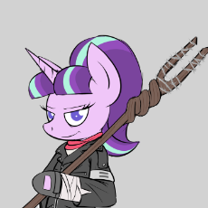 1321829__safe_artist-colon-pandramodo_derpibooru exclusive_starlight glimmer_barbed wire_clothes_crossover_equal cutie mark_evil grin_gray background_g.png
