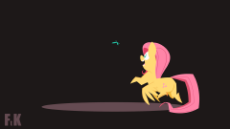 animation fluttershy chasing butterfly.gif