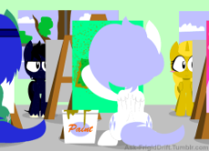 667064__safe_oc_oc+only_animated_painting_paint_oc-colon-ticket_canvas_easel_oc-colon-palette+swap_sponge_artist-colon-penguinpotent.gif