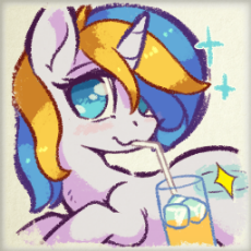 7313607__safe_artist-colon-zeepon_oc_oc+only_oc-colon-astral+glitter_pony_unicorn_blushing_cute_female_ice_juice_lemonade_mare_solo_solo+female.png