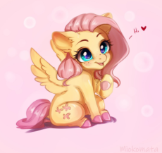 3678223__safe_artist-colon-miokomata_derpibooru+import_fluttershy_pegasus_pony_g4_colored+hooves_cute_dialogue_female_freckles_freckleshy_gradient+back.jpeg