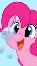 Pinkie pie eating bubbles.jpg