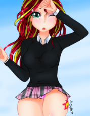 1101732__solo_clothes_solo female_humanized_suggestive_panties_sunset shimmer_underwear_skirt_upskirt.png