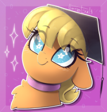 6743151__safe_artist-colon-llametsul_imported+from+derpibooru_ms-dot-+harshwhinny_earth+pony_pony_atg+2023_blushing_bust_colored_cute_graduation+cap_hat_ms-dot-.png